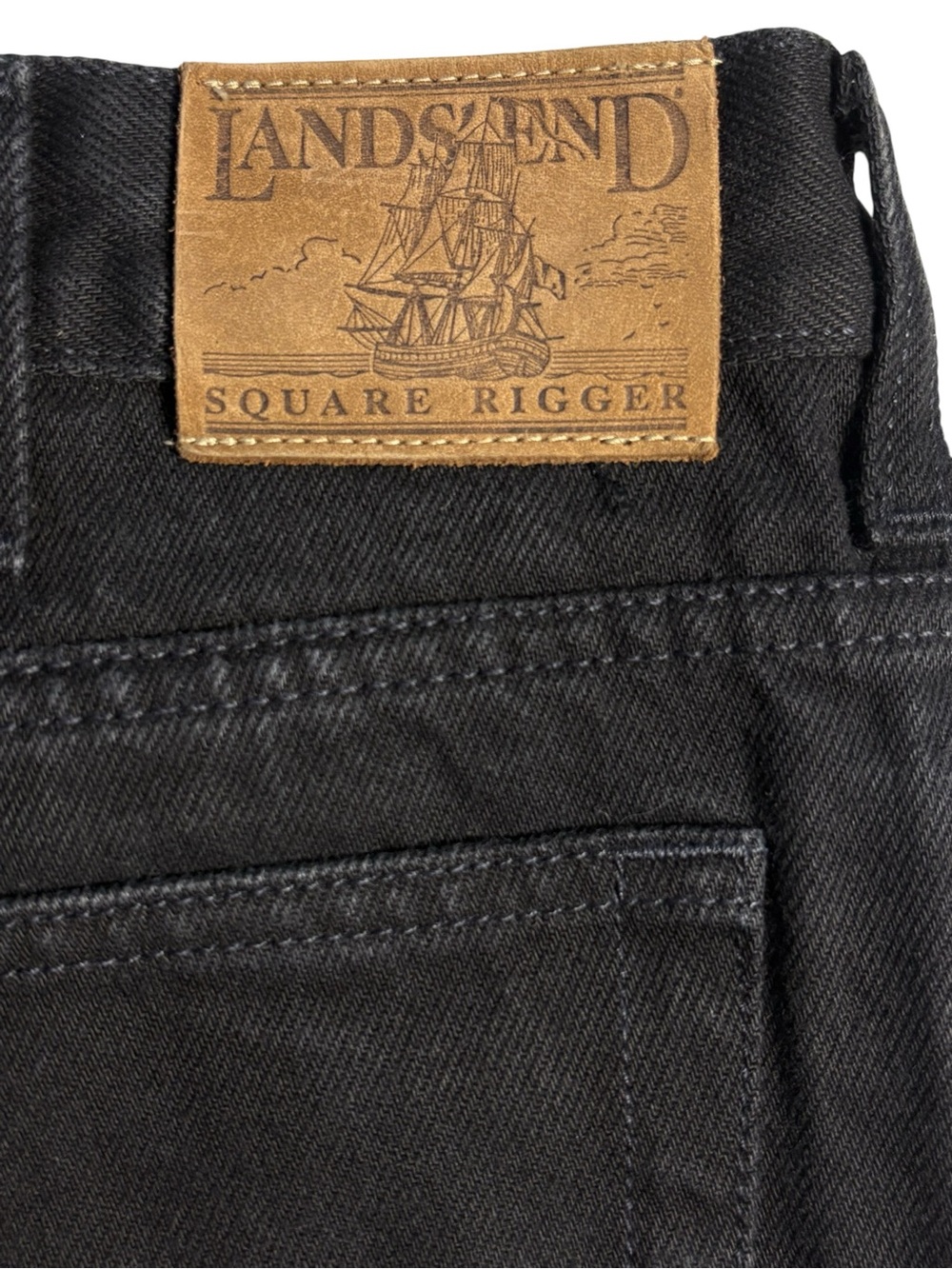 NWT VTG 90s Lands End Relaxed Fit Black Jeans 34x34 Deadstock - Picture 4 of 12